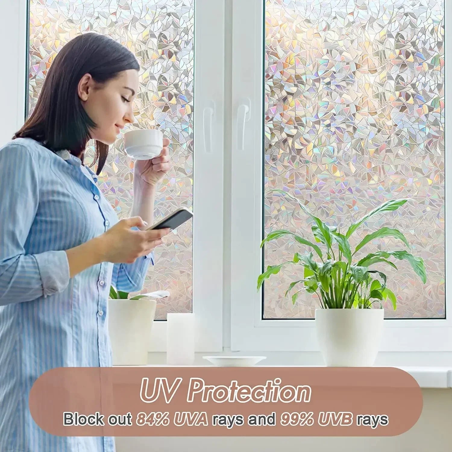 Papel film de arcoíris para ventanas