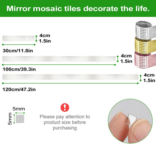 Disco Ball Tiles, 5 x 5 mm Self-Adhesive Acrylic Mirror Tiles, Peel and Stick Mosaic for DIY Disco Ball, Art Collage