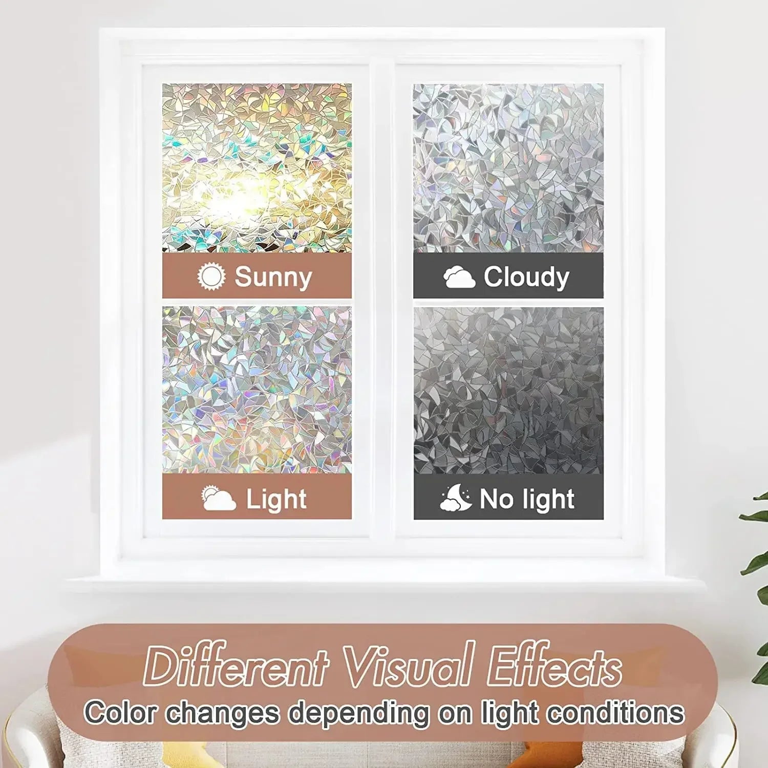 Papel film de arcoíris para ventanas