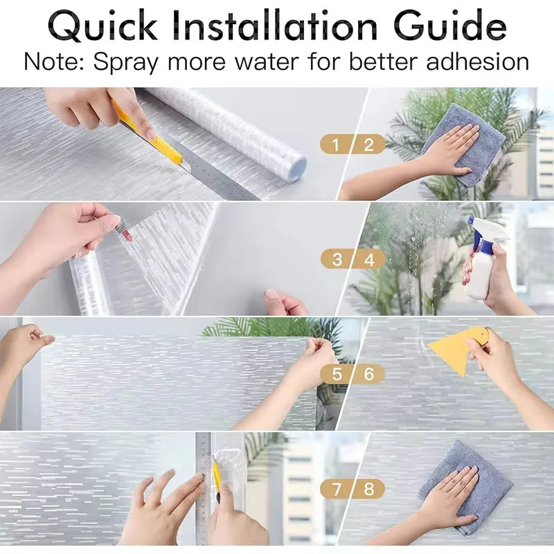 DIY Frosted Glass Film Electrostatic Glass Window Film Privacy Film For Office Bedroom Bathroom Home Decor Wallpaper Stickers