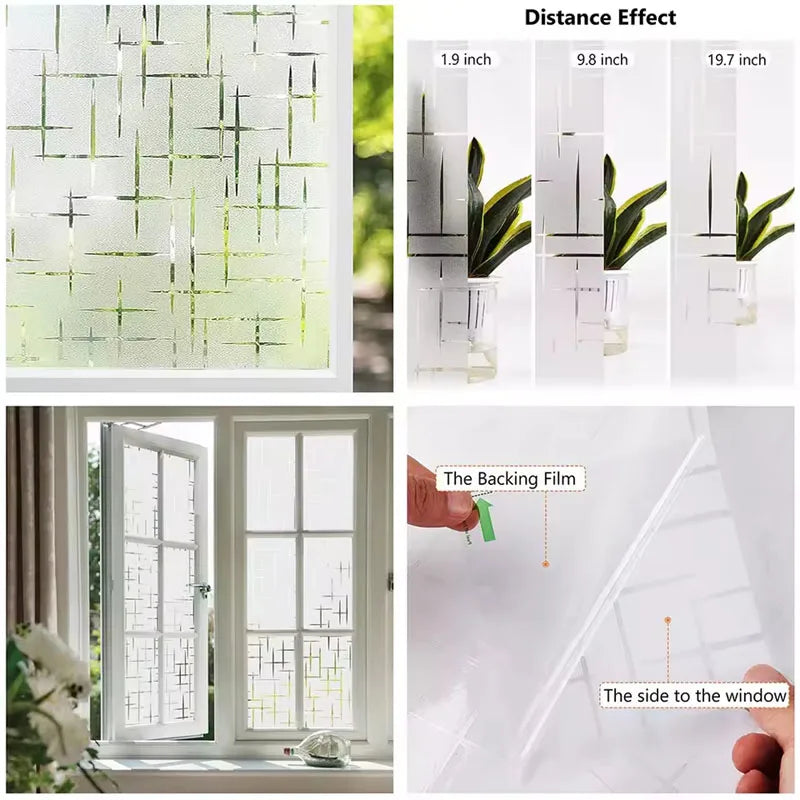 DIY Frosted Glass Film Electrostatic Glass Window Film Privacy Film For Office Bedroom Bathroom Home Decor Wallpaper Stickers