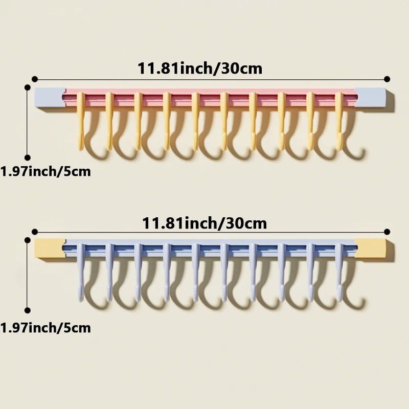 Non Perforated Sliding Rail Hooks Dopamine Sliding Hooks Kitchen Storage Hook Door Storage Hooks Household Shelf Universal Hooks
